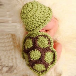Trendy Hot Baby Girl Boy Newborn Turtle Knit Crochet Clothes Beanie Hat Outfit