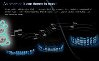 New Sound Music Activated Car Stickers Equalizer Glow Blue Light 45 11cm Free