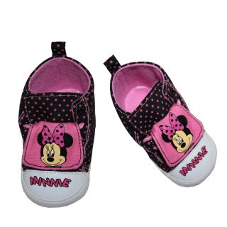 Disney Minnie Mouse Infant Toddler Sneakers Shoes 6 9 Months Black