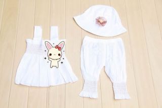3pcs Baby Girl Kid Ruffle Top Pants Hat Set Outfit Clothes Costume 0 24M