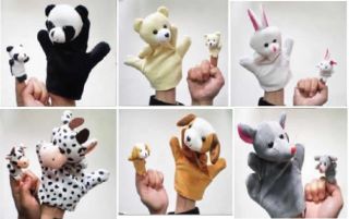 2pcs Soft Animal Hand Finger Puppet Baby Infant Kid Toy Plush Toys