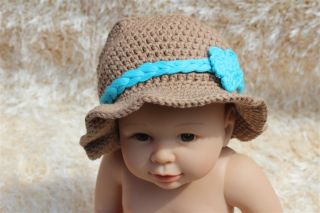 New Cute Handmade Baby Knit Crochet Cowboy Hat Cap Newborn to 3 Year Photo Prop