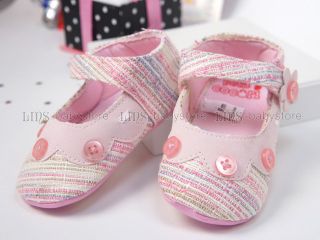 New Toddler Baby Girl Pink Mary Jane Hard Sole Shoes 6 9 12 Months A1043