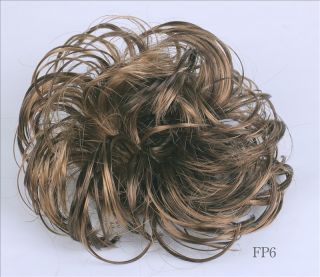 1pcs Wavy Updo Hair Extensions Chignon Hairpieces Scrunchie Bun Dish Dome Off F
