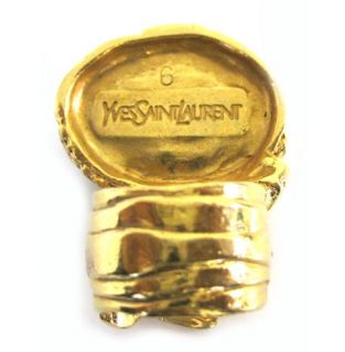 Yves Saint Laurent 'Arty' Turquoise Gold Plated Glass Stone Ring New