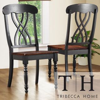 Tribecca Home Mackenzie Country Black Dining Chair Set of 2