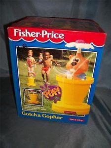 RARE Fisher Price 2830 Gotcha Gopher Kids Pop Up Water Sprinkler Toy 1994