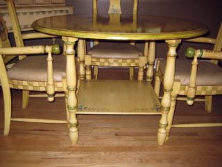 Hand Painted Country Dining Table Chairs Hutch Must See Detail Detail