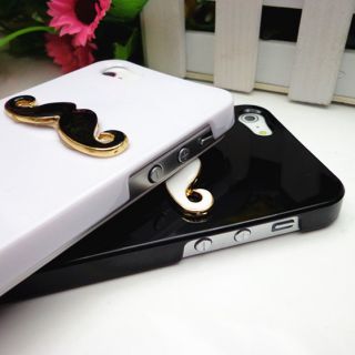 2pcs Glossy Chaplin Dumb Show Sexy 3D Mustache Case Cover for iPhone 5 5th
