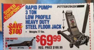 Powerbuilt 647580 Heavy Duty 3 Ton Low Profile Floor Jack