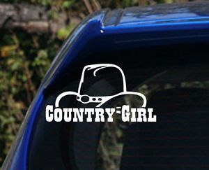 Country Gril Cowgirl Hat Decal Sticker Cute Sexy Pretty Girl Star Truck Window