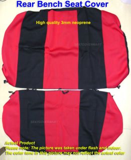 Universal Fit Neoprene Front Rear Car Seat Cover Full Set Jeep Red MD12748