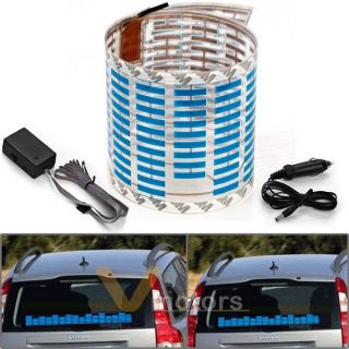 Car Sticker Sound Music Activated Sensor Flashing Blue LED Light Equalizer Glow
