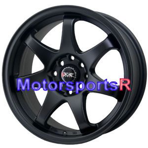 15 15x7 XXR 522 Flat Black Concave Rims Wheels 4x100 03 04 05 06 Scion XA XB E30