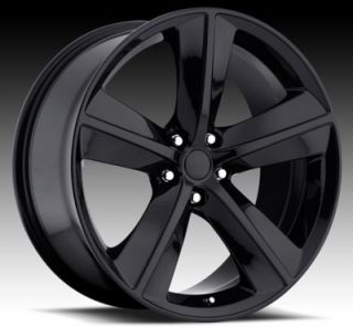 20" inch Dodge Challenger Stock Replica Black Wheels Rims