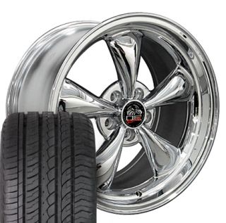 18" Chrome Bullitt Bullet Wheels Set of 4 Rims ZR Tires Fit Mustang® GT