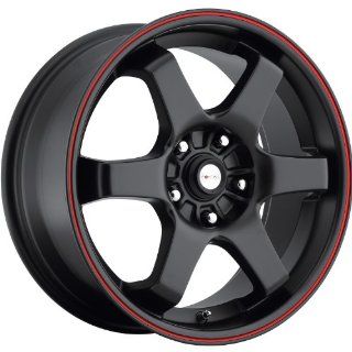 Focal X 16 Black Red Wheel / Rim 5x4.5 & 5x100 with a 42mm Offset and a 73 Hub Bore. Partnumber 421 6718R+42: Automotive