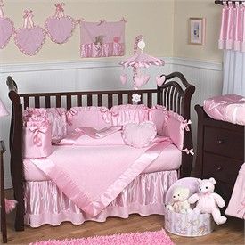 Pink Satin Girl Baby Crib Bedding Crib Bedding JoJo Design