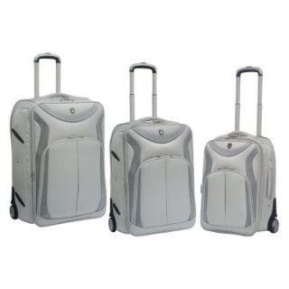 Travelers Club 3 Piece Sleek Traveler Luggage Set with In Line Blade Wheels   Silver Glaze   Luggage Sets