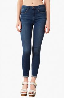 Topshop Leigh Skinny Ankle Jeans (Mid Stone) (Petite)