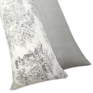 Sweet Jojo Designs Black French Toile Full Length 200 Thread Count Double Zippered Body Pillow Case Cover (Black French toileThread count: 200Materials: 100 percent cottonZipper closures on both sides for easy useCare instructions: Machine washableDimensi