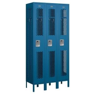 Salsbury Industries 71000 Series 36 in. W x 78 in. H x 15 in. D Single Tier Vented Metal Locker Unassembled in Blue 71365BL U
