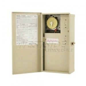 Intermatic T21004R Timer, 60A 240V DPST Control Center w/ Mechanical Timer