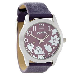 Mantaray Ladies purple flower dial watch