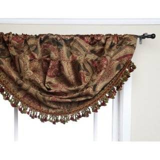   Home Chella 48 Inch by 33 Inch Oblong Waterfall Swag Valance, Garnet
