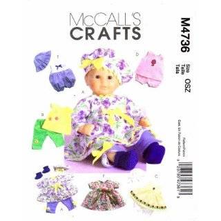 McCalls Patterns M4736 Baby Doll Clothes, All Sizes