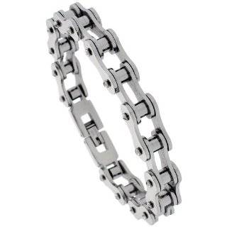   Stainless Steel Bicycle Chain Bracelet, 5/16 in. (9 mm) wide Jewelry