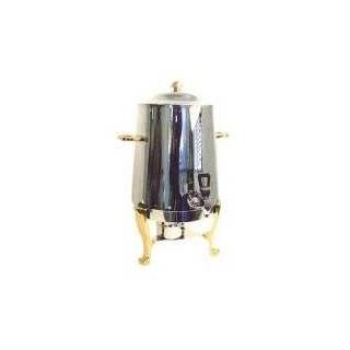 18/10 Stainless Steel 3 Gallon Luxor Coffee Urn With Gold Plated Legs