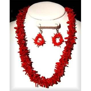  Necklace Red Coral Necklace Set NCCoral 02: Office 