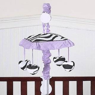 Purple Funky Zebra Musical Baby Girls Crib Mobile by JoJo Designs