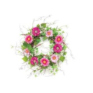   of Pink 26 Inch Diameter Gerbera Daisy Wreath with Small White