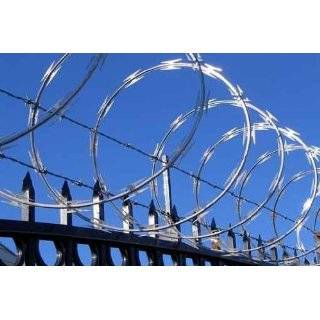 Barbed and Razor Wire on Top of Fence   18W x 12H   Peel and Stick 