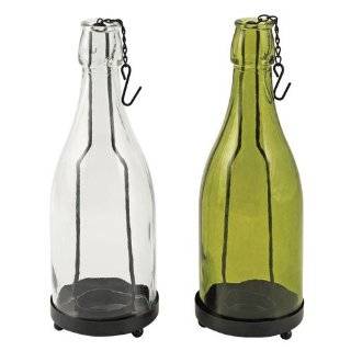 TF Hanging Glass Wine Bottle Candle Holder