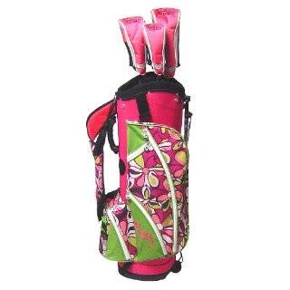 Birdie Babe Womens Golf Bag Cart Stand Zebra Purple w/ Free Headcovers 