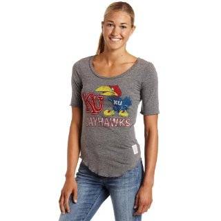 NCAA Kansas Jayhawks Girls Hippy Chic Crew Tee Shirt  