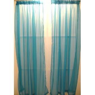 Sheer Voile Curtains 58 W x 84 L   Lime Green:  Home 