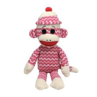 Ty Beanie Buddies Socks The Monkey (Pink / White Zig Zag)