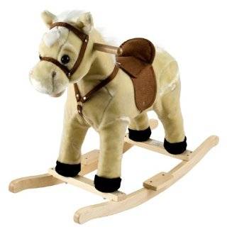   Happy Trails Horse Plush Rocking Horse   Wooden Rocker Toys & Games