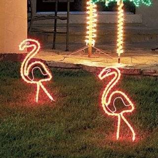 Tropical Lighted Pink Flamingo Rope Light Outdoor Yard Art 