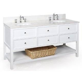   Vanity (White / White) Includes a White Solid Wood Cabinet, Soft
