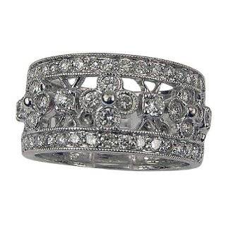  Wide diamond band in 14K gold, 1.90CT in 14K white gold 