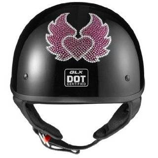   Rose Beanie Black Skull Cap DOT Motorcycle Half Helmet Automotive